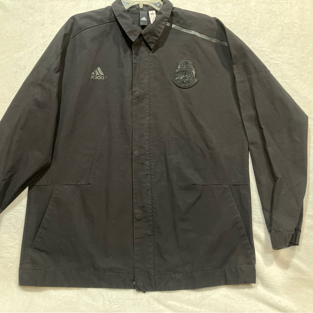 Adidas Men's ZNE Soccer Mexico Black‎ Woven Jacket Size L 100% Cotton